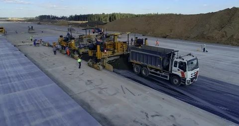 Concrete paver machine Stock Footage 93175033