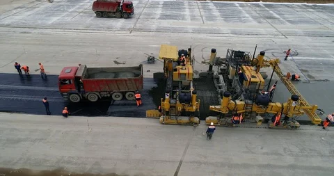 Concrete paver machine Stock Footage 93175220