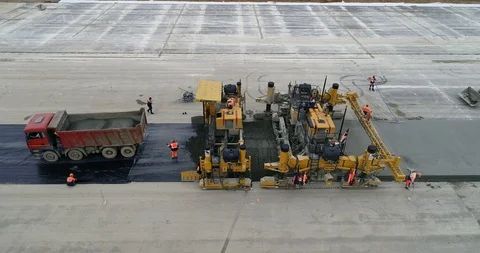 Concrete paver machine Stock Footage 93175468