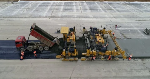 Concrete paver machine Stock Footage 93175506