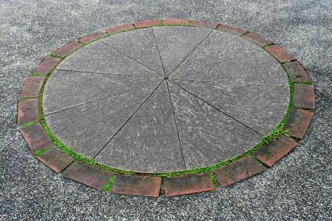 Concrete Pavers Circular Pattern Stock Photos