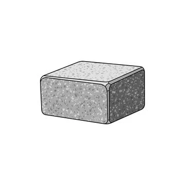 Concrete paving stone block construction material illustration Stock Illustration
