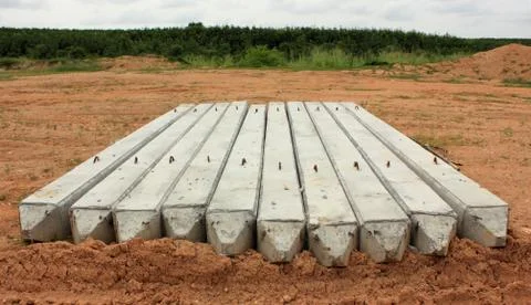 Concrete piles Stock Photos
