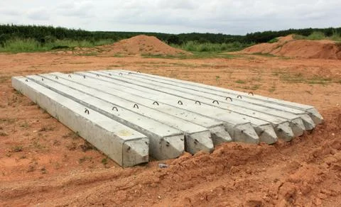 Concrete piles Stock Photos