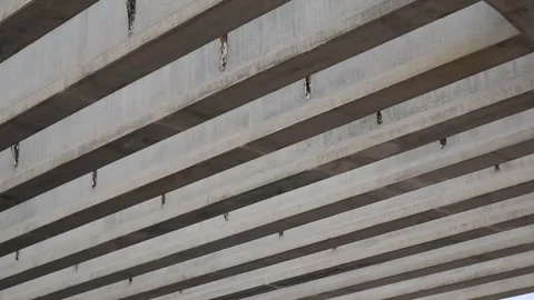 Concrete pillars of a building construction site. Stock Footage 344695675