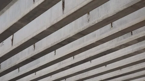 Concrete pillars of a building construction site. Stock Footage 344695678
