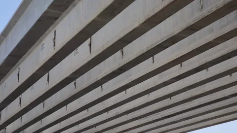 Concrete pillars of a construction site. Stock Footage 344695679