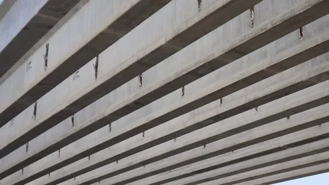 Concrete pillars of a construction site. Stock Footage 344695683