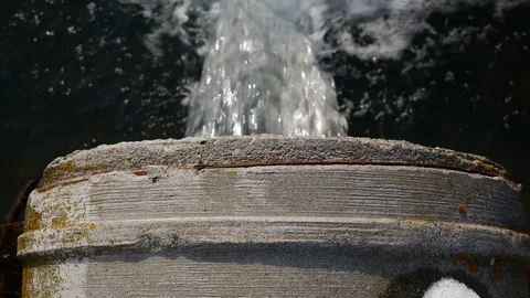 Concrete pipe transporting the polluted water Stock Footage 103130204