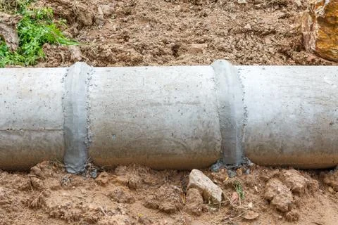 Concrete pipe under construction Stock-Fotos