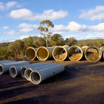 Concrete pipes Stock Photos