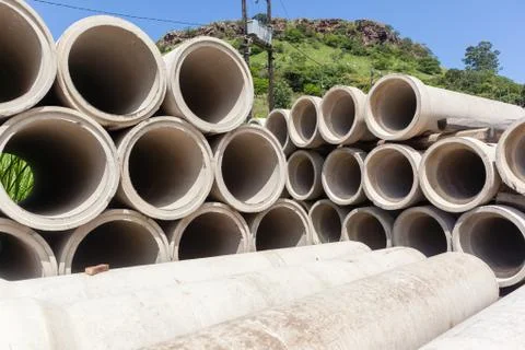 Concrete Pipes Stock Photos