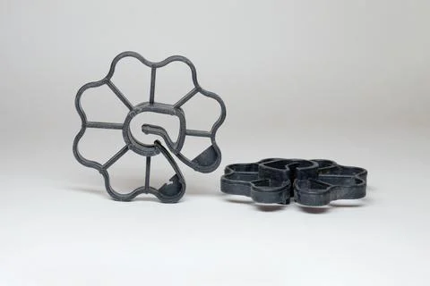 Concrete plastic support. Pair of formwork plastic tools for secure risk of.. Stock Photos