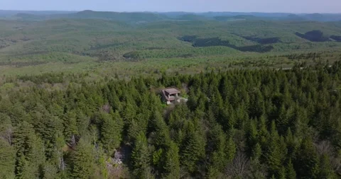 Concrete Platform Above Forest Spruce Knob Stockbeeldmateriaal 328469561