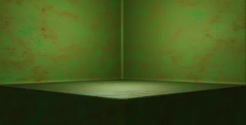 Concrete Podium Platform Studio Light Lime Green Grungy Background 3D Renderi Иллюстрация