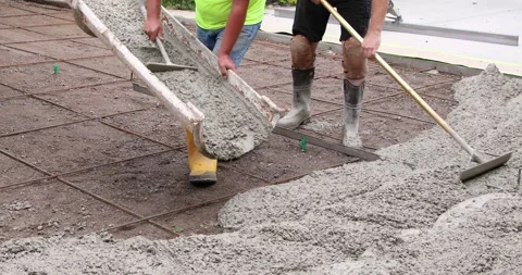 Concrete Pour for Driveway Stock Footage 279162637