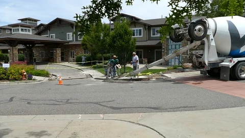 Concrete Pour Stock Footage 123397930