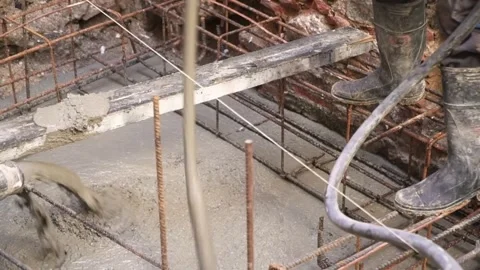 Concrete-Pouring-Construction Stock Footage 316677443