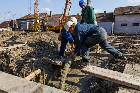 Concrete pouring. Stock Photos