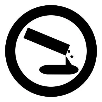 Concrete pours casting icon in circle round black color vector illustration.. Illustrazione stock