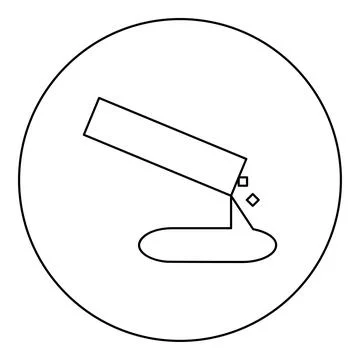 Concrete pours casting icon in circle round black color vector illustration.. Illustrazione stock