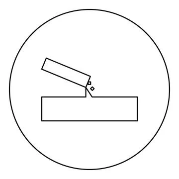 Concrete pours casting icon in circle round black color vector illustration.. Illustrazione stock