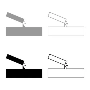 Concrete pours casting set icon grey black color vector illustration image .. Illustrazione stock