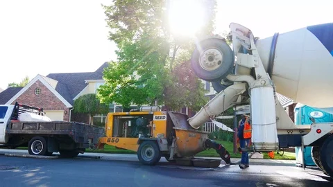 Concrete Pump Stock Footage 123397170