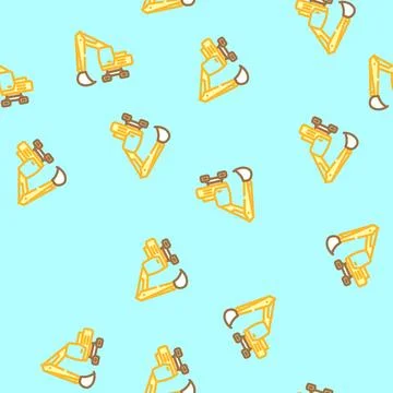 Concrete pumper civil engineer vector seamless pattern イラスト素材