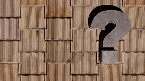 Concrete Question Mark Stock Footage 313960806