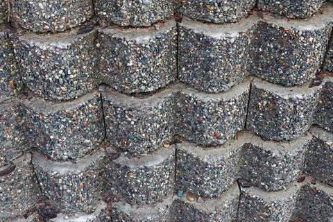 A concrete retaining wall Stock Photos