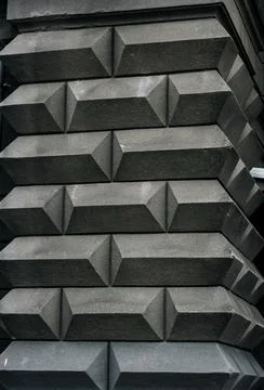 Concrete ribbed wall. Stock Photos