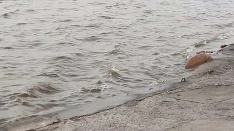 Concrete river side Stock Footage 10883118