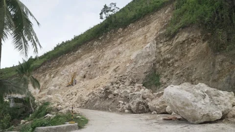 Concrete road on a mountain in Cebu Stock Footage 229649388