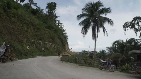 Concrete road on a mountain in Cebu Stock Footage 229649390