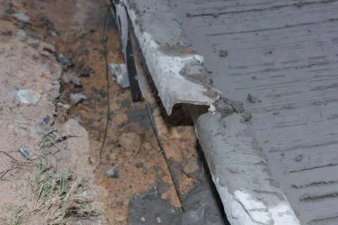 Concrete road under construction. Stock Photos