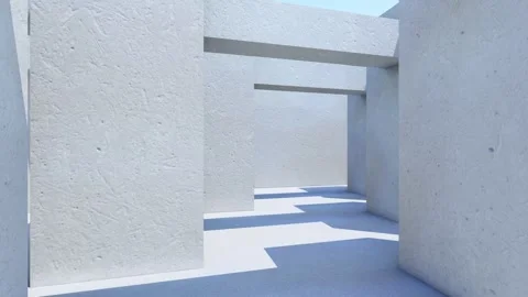 Concrete Room with Sunlight Rays Stock Footage 319883895