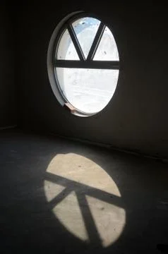 Concrete room with window Stock Photos