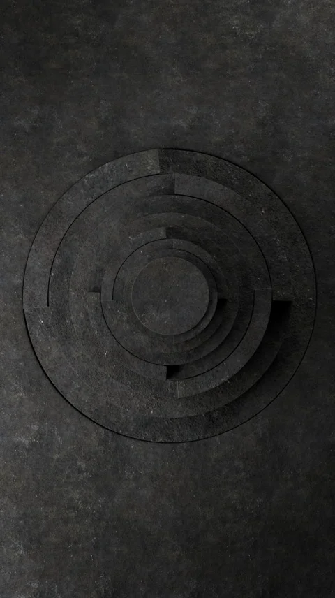 Concrete Seamless Loop With Rotating Cylindrical Shapes Against Digital BG Stock Footage 319685535