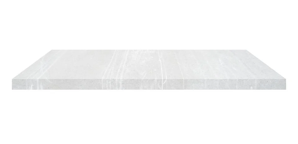 Concrete shelf table isolated on white background and display montage for pro Stock Photos
