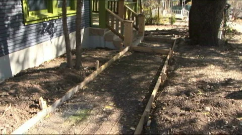 Concrete sidewalk prep 2 Stock Footage 589482
