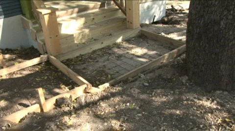 Concrete sidewalk prep 3 Stock Footage 589649