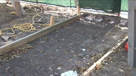 Concrete sidewalk prep 4 Stock Footage 589838