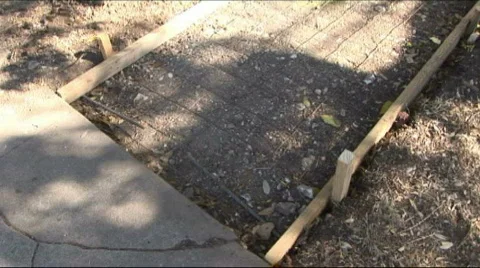 Concrete sidewalk prep Stock-Footage 589492