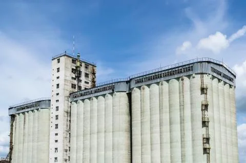 Concrete silo building Stock Photos