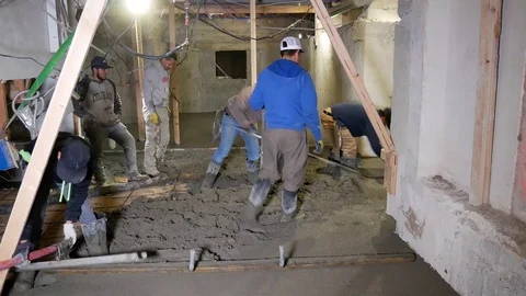 Concrete Skreeding Stock Footage 123394544