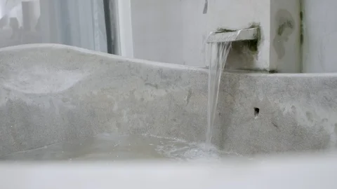 Concrete spa or whirlpool Stock Footage 104933675