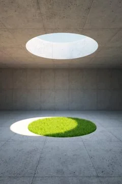 Concrete space interior, 3d rendering Illustrazione stock