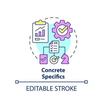 Concrete specifics concept icon Stock Illustration