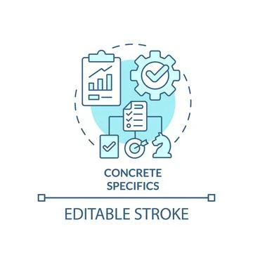 Concrete specifics turquoise concept icon Stock Illustration